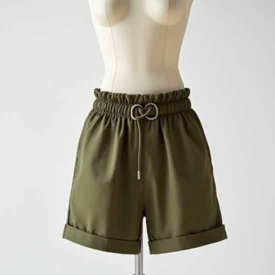 High-Rise Paperbag Waist Utility Shorts