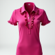 Women's Magenta Ruffle-Trim Polo