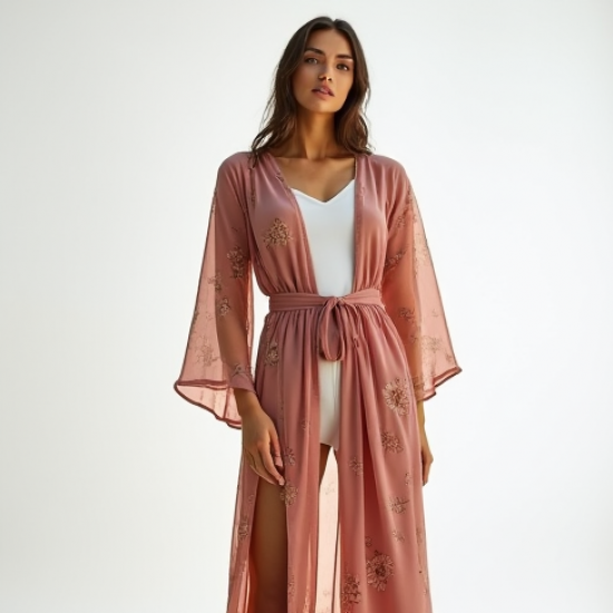 Floral Print Longline Kimono Cardigan