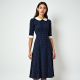 Women's Polka Dot Collar Detail Dress