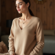 Women's V-Neck Cashmere Blend Top