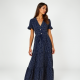 Women's Polka Dot Tiered Maxi Dress