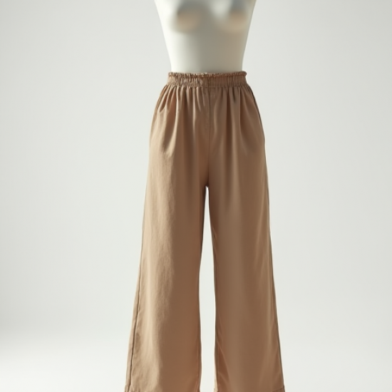 Linen Blend Wide Leg Casual Pants