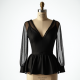 Polka Dot Mesh Overlay Peplum