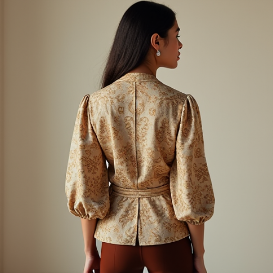 Women's Ornate Print Wrap Top