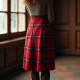 Plaid High-Waisted Casual Skort