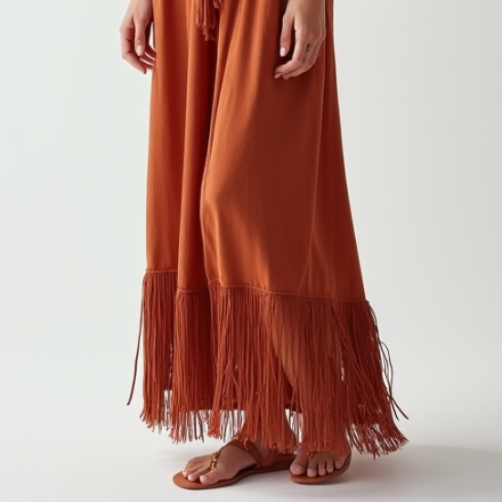 Women's Flowing Fringe Hem Dress